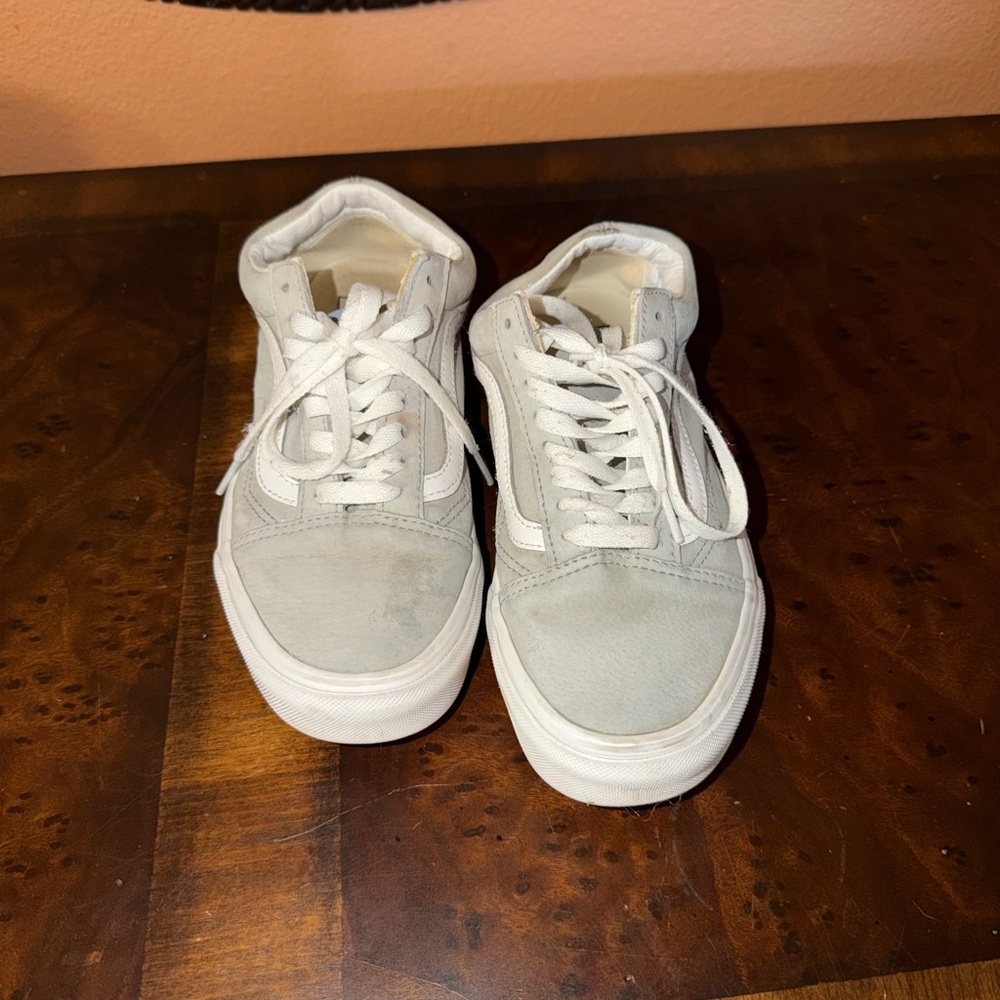 Vans Women's Gray and White Sneakers